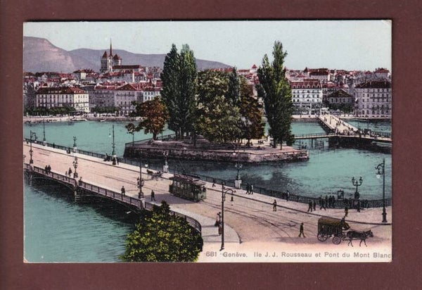 GENEVE - Île Rousseau - Tram