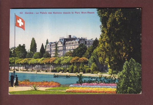 GENEVE - Palais des Nations depuis le parc Mon Repos