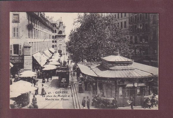 GENEVE - Place du Molard - Tram - 1913