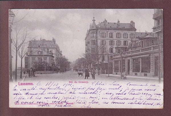 LAUSANNE - Boulevard de Grancy - 1901 // pli d'angle //