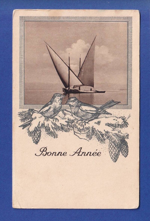 NOUVEL AN - Barque du Léman - Oiseaux - 1930