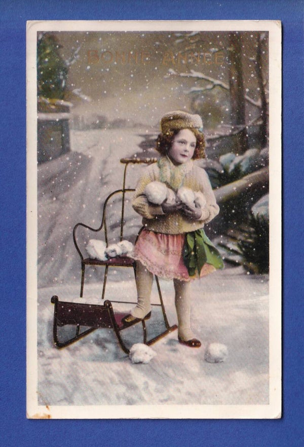 NOUVEL AN - Enfant - Neige - 1910