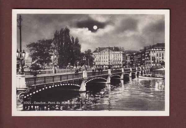 GENEVE - Pont du Mont-Blanc la nuit