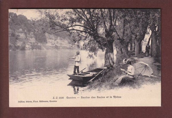 GENEVE - Sentier des Saules - Pêcheur