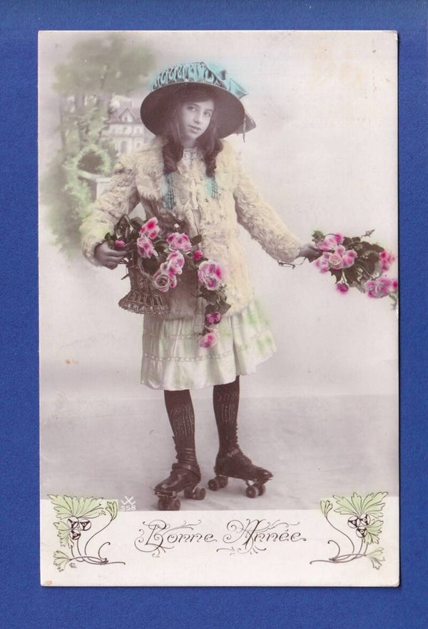 NOUVEL AN - Enfant - Fleurs - 1912 taxée