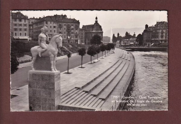 GENEVE - Quai Turrettini - Statue de l'Aigle