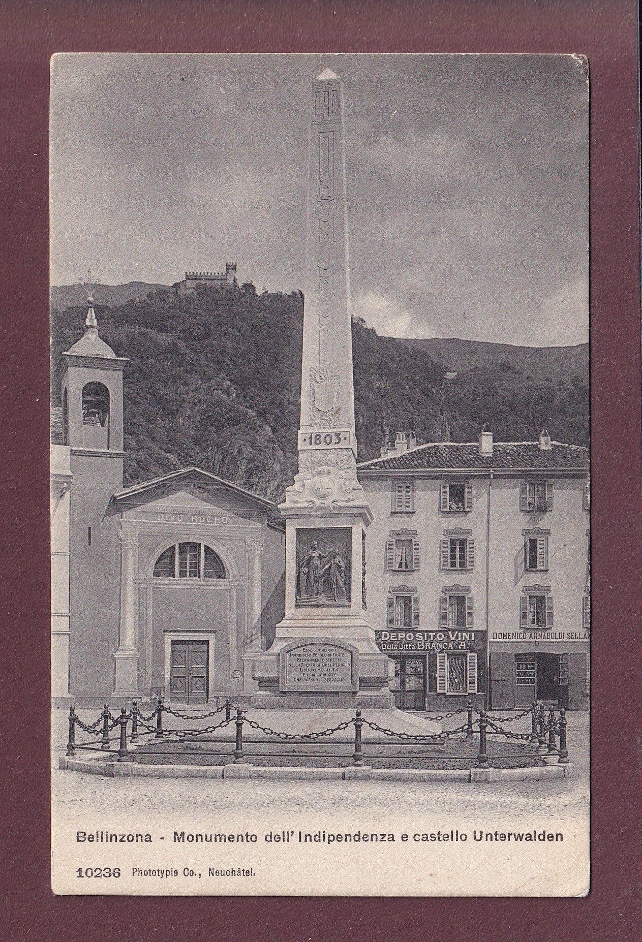 BELLINZONA - Monumento dell'Indipendenza - 1907