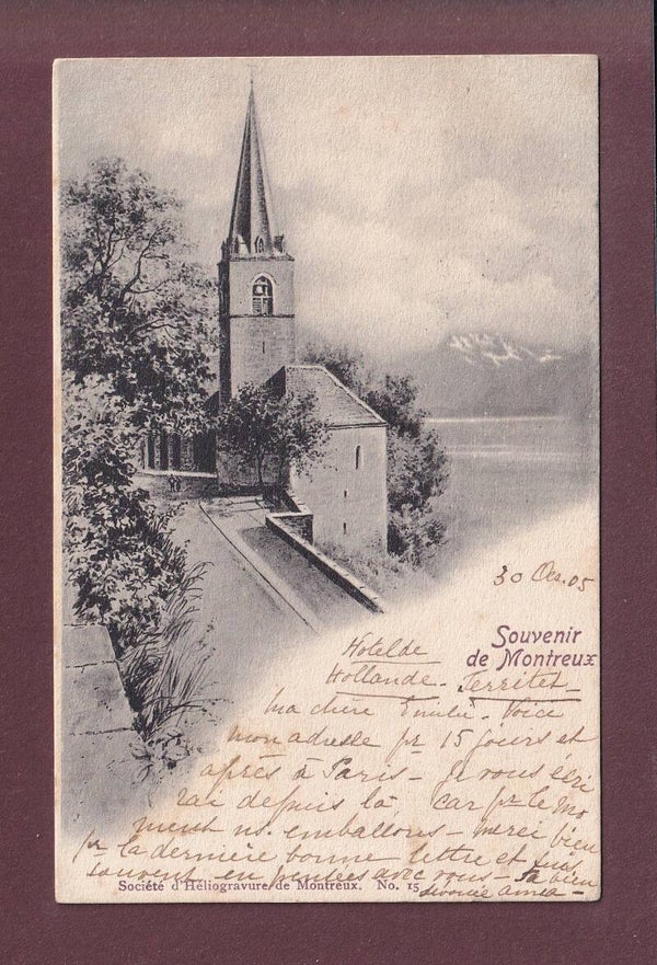 Souvenir de MONTREUX - Eglise - 1905