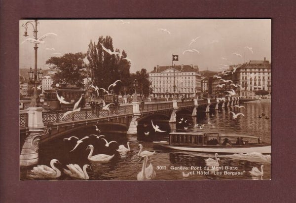 GENEVE - Pont du Mont-Blanc - Tram et Bateau