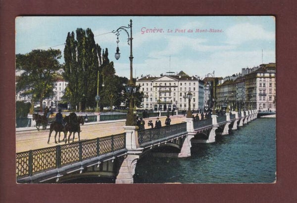 GENEVE - Pont du Mont-Blanc - Chevaux