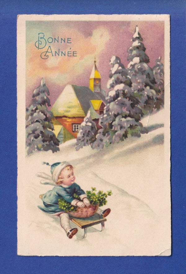 NOUVEL AN - Enfant - Neige - 1931