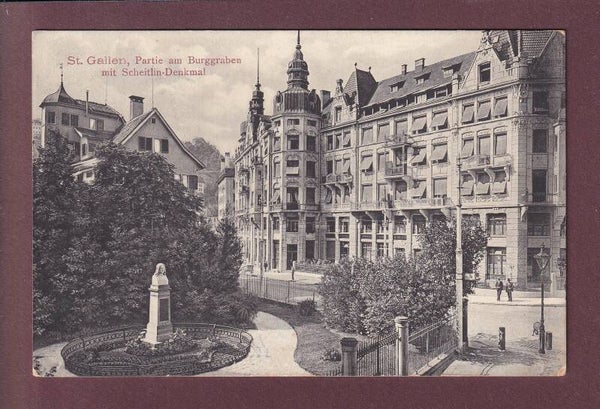 ST. GALLEN - BURGGRABEN - Scheitlin-Denkmal - 1914