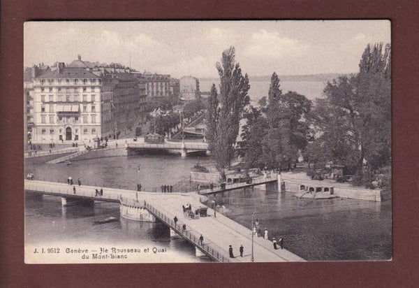 GENEVE - Île Rousseau et Quai du Mont-Blanc