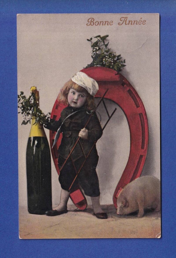 NOUVEL AN - Enfant - Gui - 1910