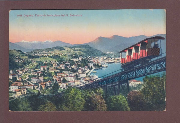 LUGANO - Funicolare del S. Salvatore - 1917 Hôtel Stempel
