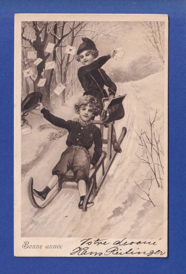 NOUVEL AN - Enfants - Neige - 1905