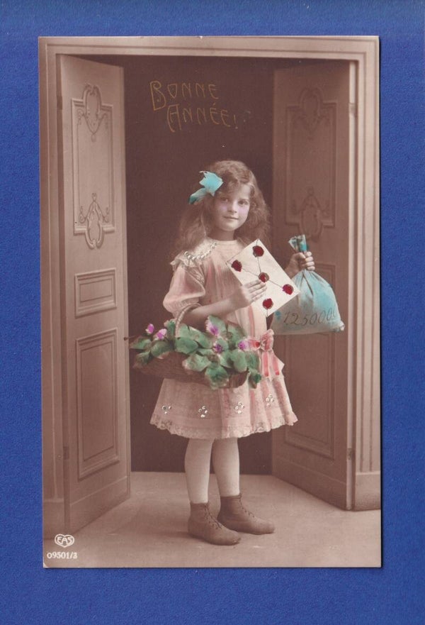 NOUVEL AN - Enfant - Fleurs - 1913