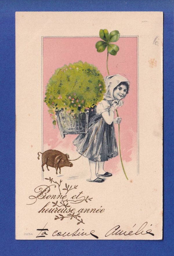 NOUVEL AN - Enfant - Cochon - 1904