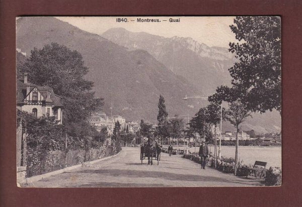 MONTREUX - Quai - Attelage - 1909