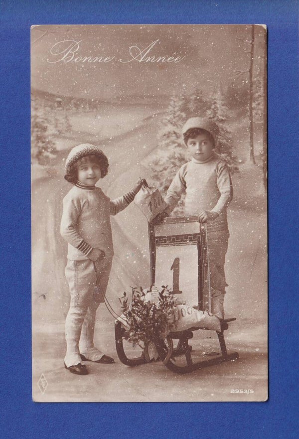 NOUVEL AN - Enfants - Neige - 1916