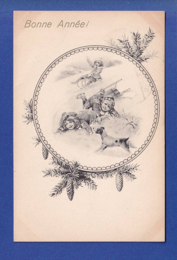 NOUVEL AN - Enfants - Neige - 1908
