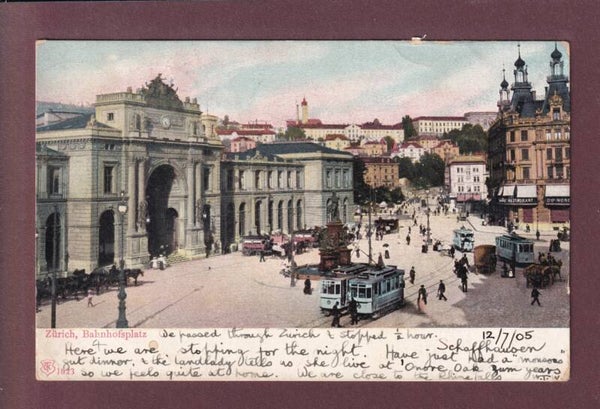 ZÜRICH - Bahnhofplatz - Tram - 1905
