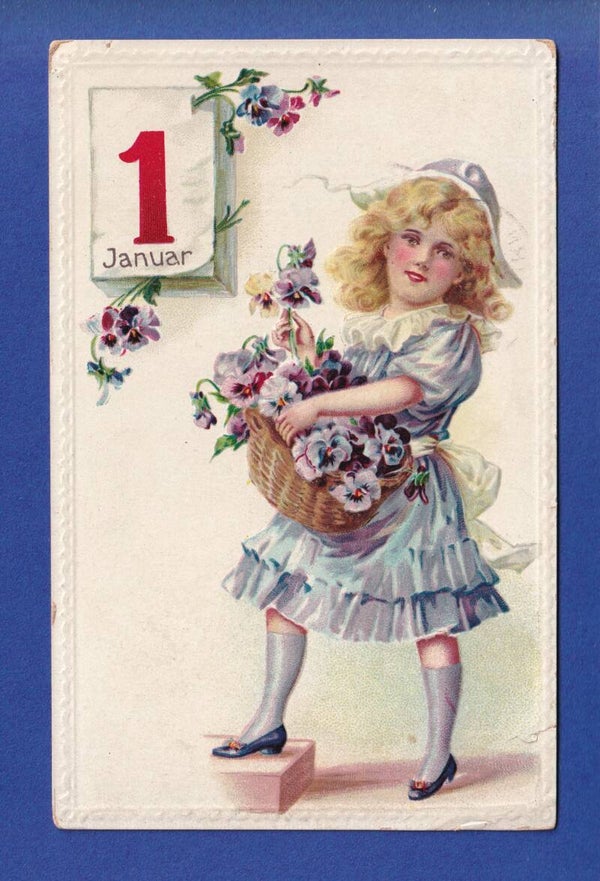 NOUVEL AN - Enfant - Fleurs - 1911