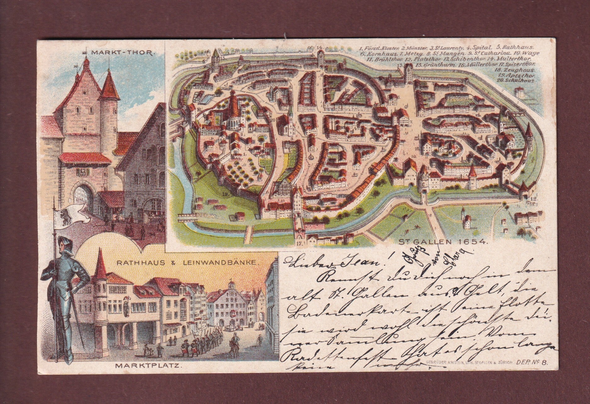 ST. GALLEN - 1899 Litho Amstein