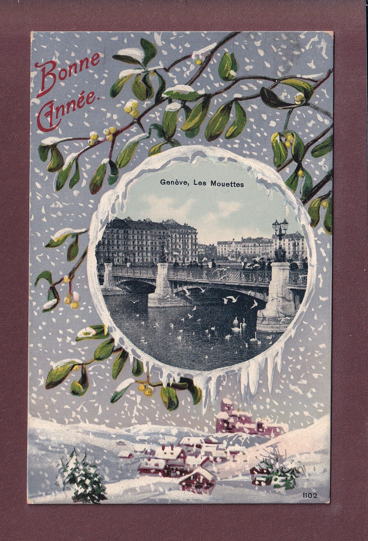 GENEVE - Les Mouettes - Bonne Année - 1907