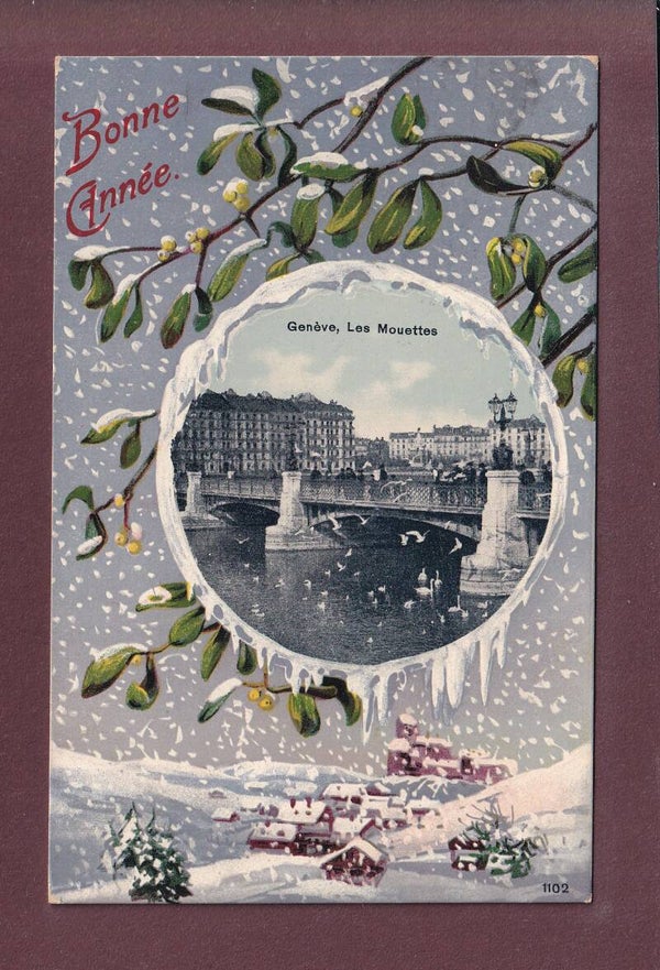 GENEVE - Les Mouettes - Bonne Année - 1907