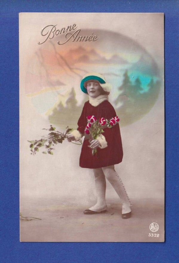 NOUVEL AN - Enfant - Fleurs - 1926