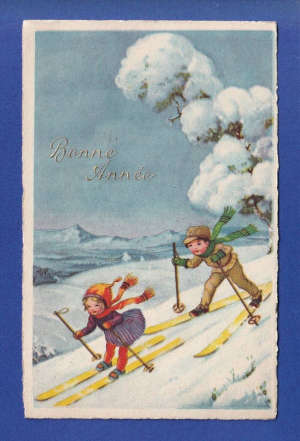 NOUVEL AN - Enfants - Ski - 1926