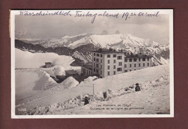 ROCHERS DE NAYE - Hôtel - Neige - 1929 // pli d'angle //