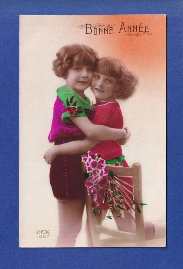 NOUVEL AN - Enfants - Fleurs - 1925