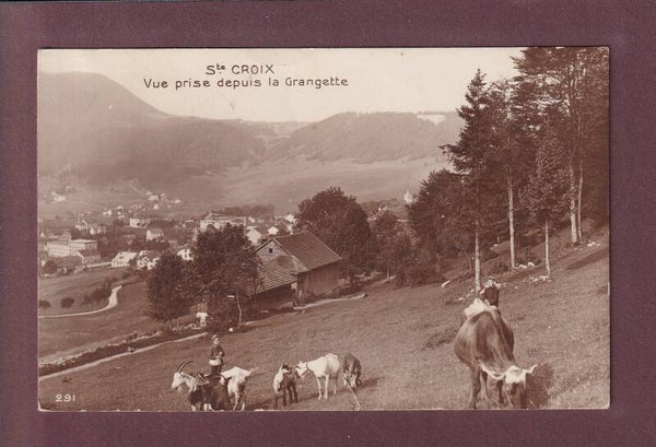 SAINTE-CROIX depuis la Grangette - Vaches - 1920