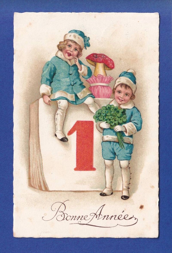 NOUVEL AN - Enfants - Champignon - 1930