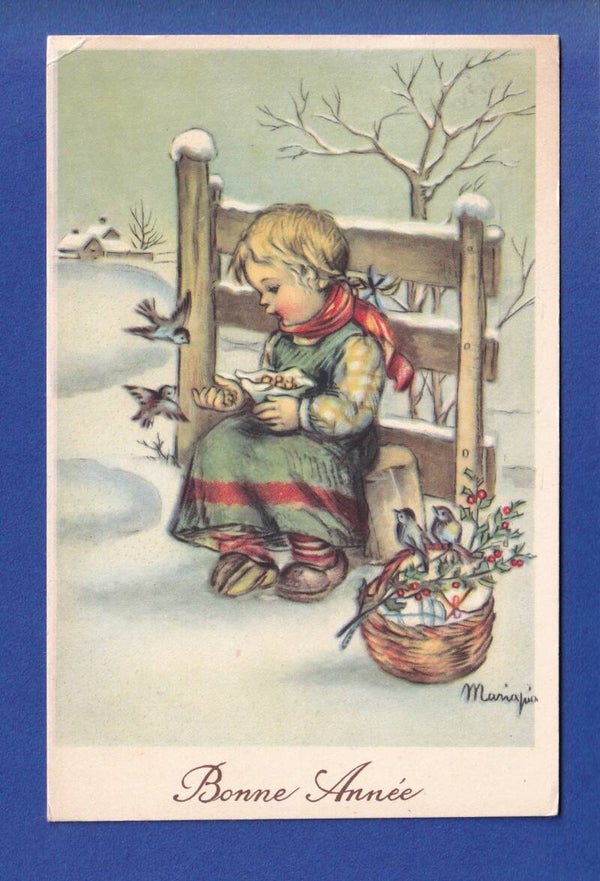 NOUVEL AN - Enfant - Oiseaux - Mariapia - 1948