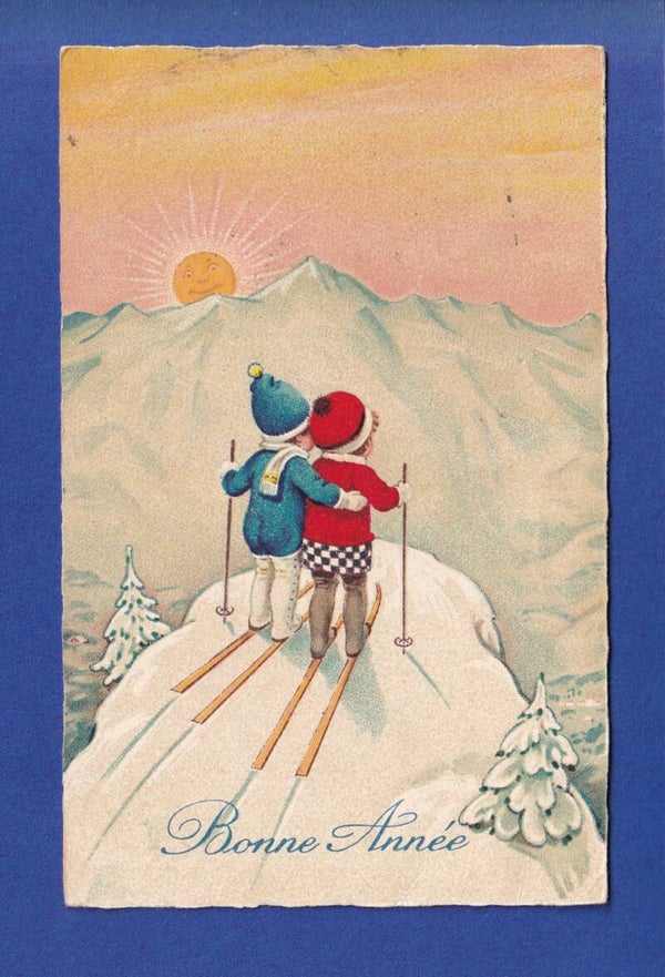 NOUVEL AN - Enfant - Neige - 1929