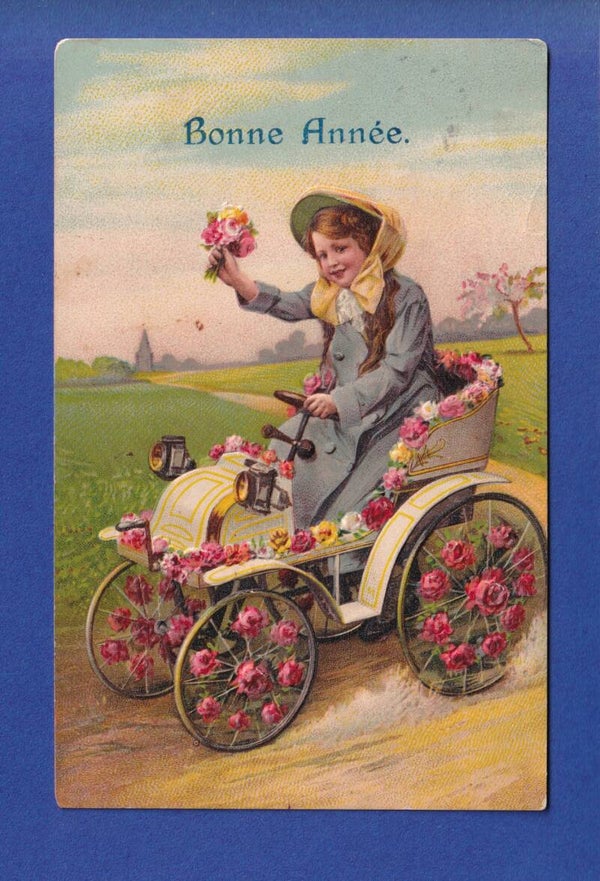 NOUVEL AN - Enfant - Auto - 1910 // mini déchirure //