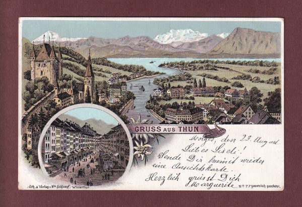 Grus aus THUN - 1897 Litho Schlumpf