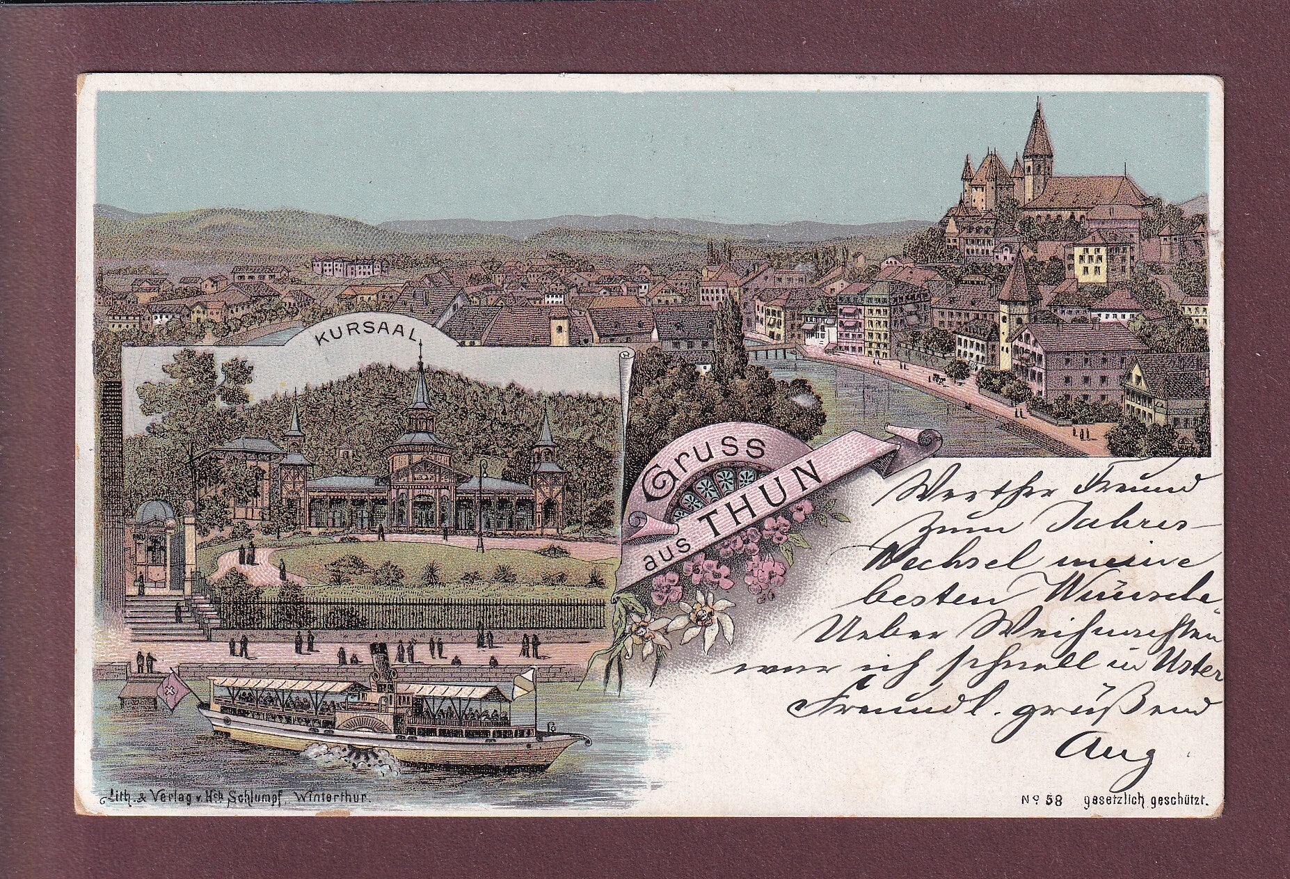 Gruss aus THUN - 1898 Litho Schlumpf