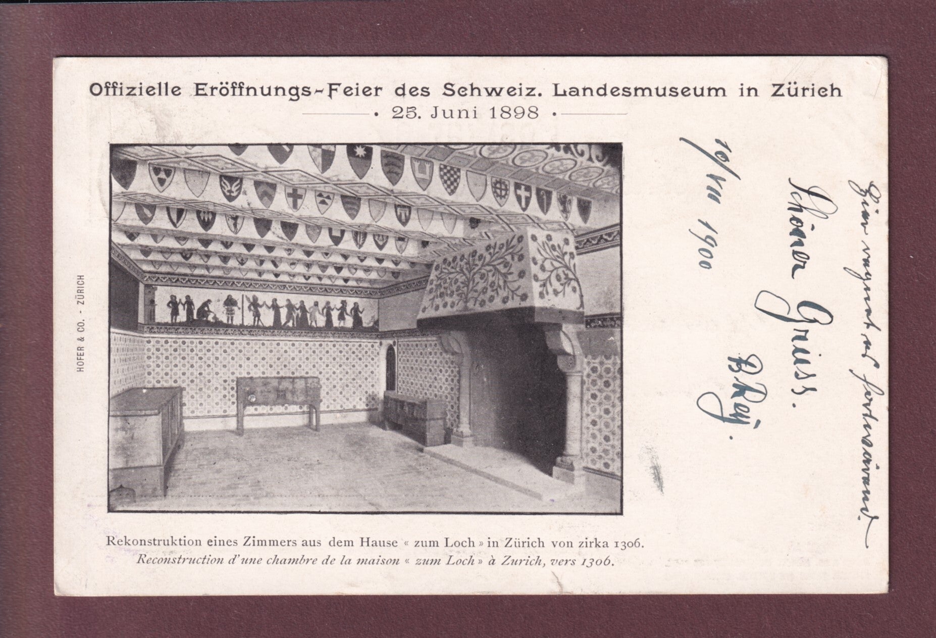 ZÜRICH - Eröffnung Landesmuseum - 1898 // kleiner Riss //