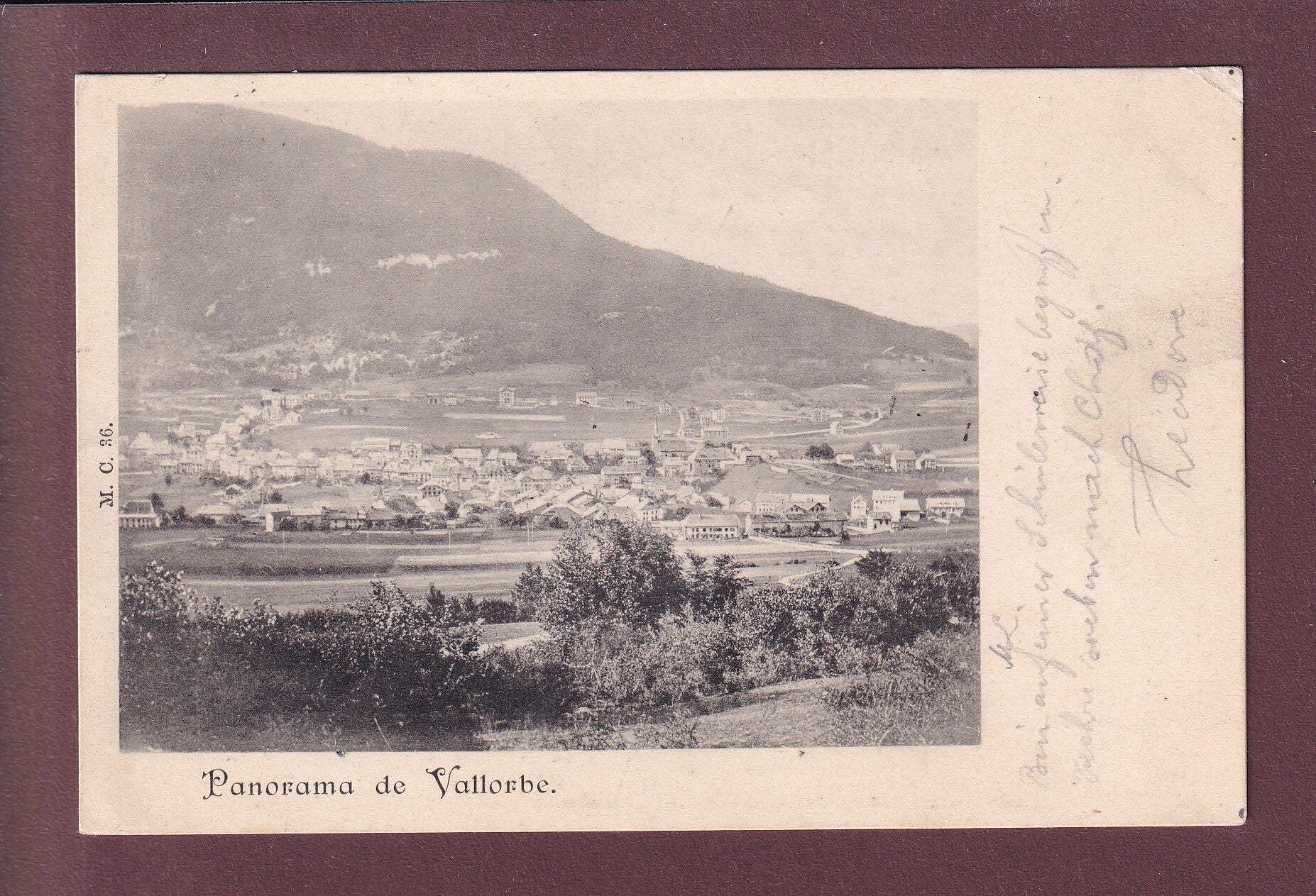 Panorama de VALLORBE - 1902 Oblitération linéaire