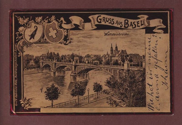 Gruss aus BASEL - Metallischer Effekt - 1900