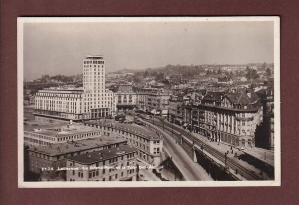 LAUSANNE - Grand Pont et Tour Bel-Air - 1932