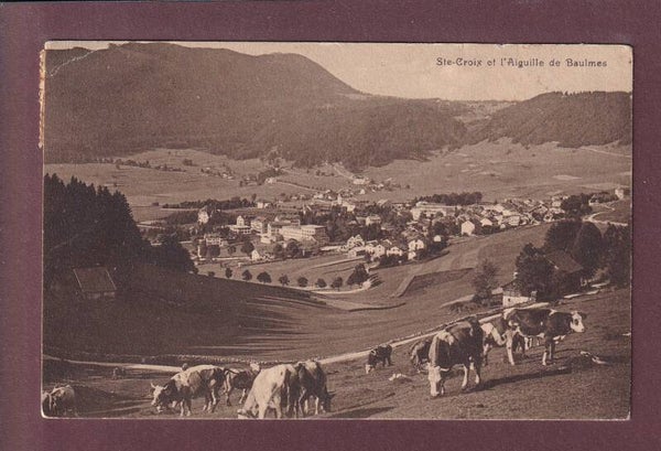 SAINTE-CROIX - Aiguille de Baulmes - Vaches - 1924 // pli d'angle //