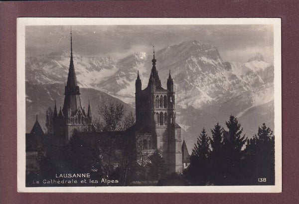 LAUSANNE - Cathédrale et Alpes - 1930