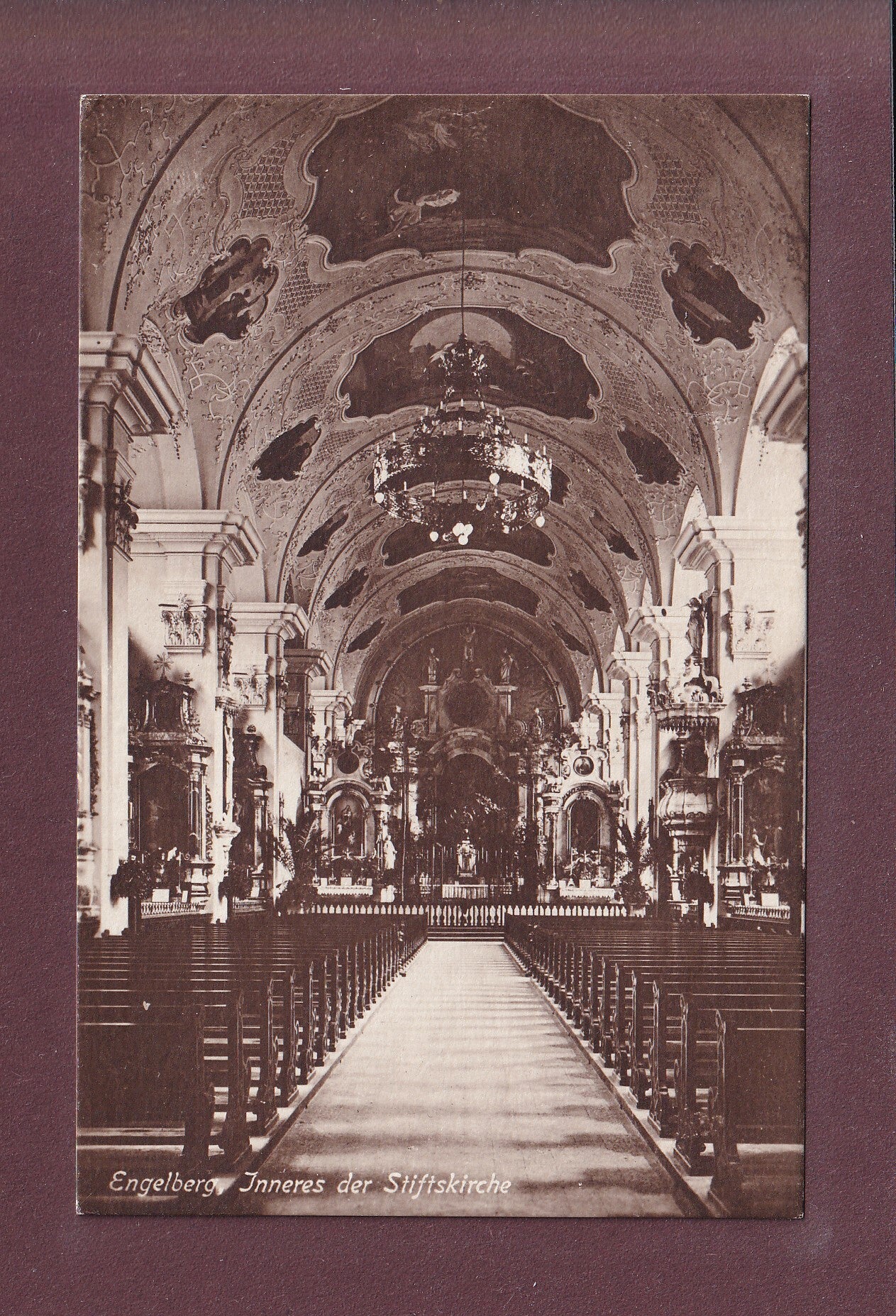 ENGELBERG - Inneres der Stiftskirche - 1924