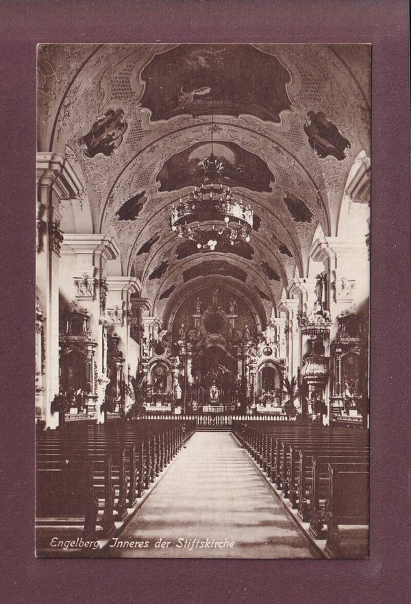 ENGELBERG - Inneres der Stiftskirche - 1924