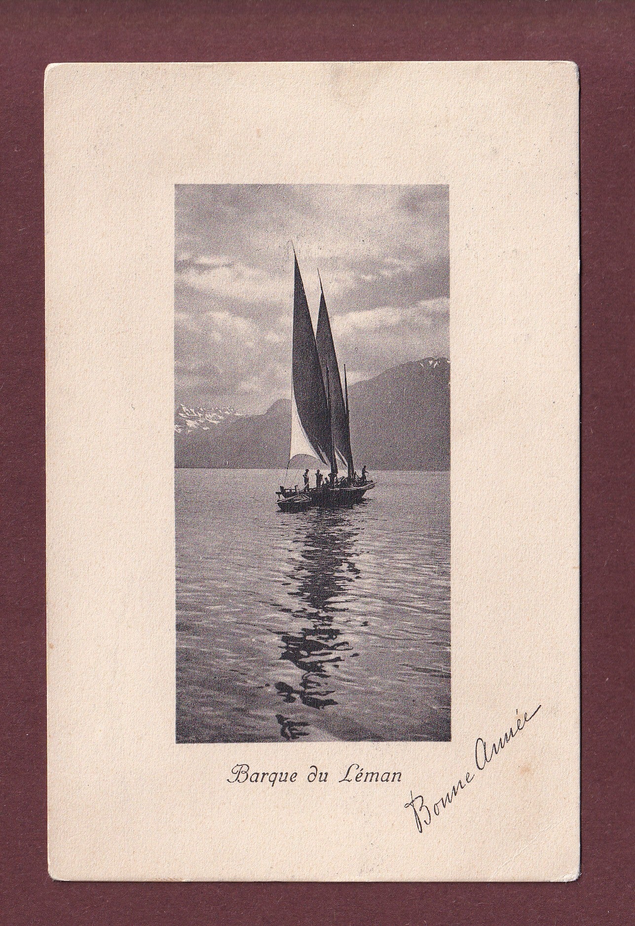 BARQUE DU LEMAN - Bonne Année - 1908 // léger pli d'angle //